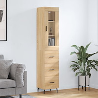 vidaXL Högskåp sonoma-ek34,5x34x180 cm konstruerat trä