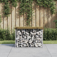 vidaXL Trädgårdsbänk gabion-design 63x44x42 cm tryckimpregnerad furu