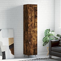 vidaXL Högskåp rökfärgad ek 34,5x34x180 cm konstruerat trä