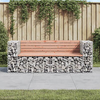 vidaXL Trädgårdsbänk gabiondesign 184x71x65,5 cm massivt douglasträ