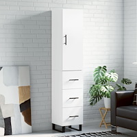 vidaXL Högskåp vit 34,5x34x180 cm konstruerat trä