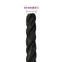 vidaXL Rep svart 14 mm 100 m polypropen