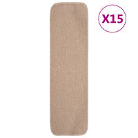 vidaXL Trappstegsmattor 15 st 75x20 cm beige rektangulär