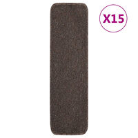 vidaXL Trappstegsmattor 15 st 75x20 cm brun rektangulär