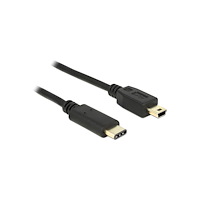 DeLOCK DeLOCK 2m, USB2.0-C/USB2.0 Mini-B USB-kablar Mini-USB B USB C Svart