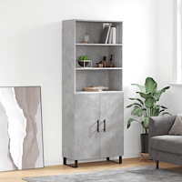 vidaXL Högskåp betonggrå 69,5x34x180 cm konstruerat trä