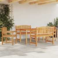vidaXL Matgrupp för trädgården 5 delar massiv teak