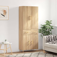 vidaXL Högskåp sonoma-ek 69,5x34x180 cm konstruerat trä