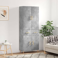 vidaXL Högskåp betonggrå 69,5x34x180 cm konstruerat trä