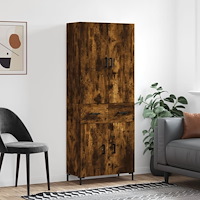 vidaXL Högskåp rökfärgad ek 69,5x34x180 cm konstruerat trä