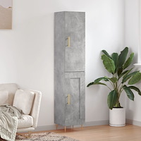vidaXL Högskåp betonggrå 34,5x34x180 cm konstruerat trä