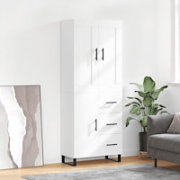 vidaXL Högskåp vit 69,5x34x180 cm konstruerat trä