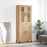 vidaXL Högskåp sonoma-ek 69,5x34x180 cm konstruerat trä