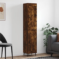 vidaXL Högskåp rökfärgad ek 34,5x34x180 cm konstruerat trä