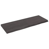 vidaXL Bänkskiva badrum mörkbrun 140x50x(2-6) cm behandlat massivt trä