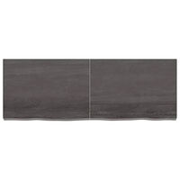 vidaXL Bänkskiva badrum mörkbrun 140x50x(2-6) cm behandlat massivt trä