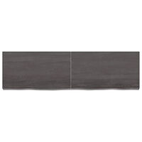 vidaXL Bänkskiva badrum mörkbrun 140x40x(2-6) cm behandlat massivt trä