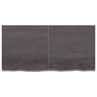 vidaXL Bänkskiva badrum mörkbrun 120x60x(2-6) cm behandlat massivt trä