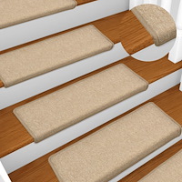 vidaXL Trappstegsmattor 15 st 65x21x4 cm taupe