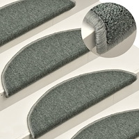 vidaXL Trappmattor 15 st 65x24x4 cm mörkgröna halvrunda stora