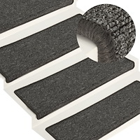 vidaXL Trappmattor 15 st 65x21x4 cm mörkgrå rektangulär kant