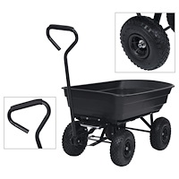 vidaXL Trädgårdsvagn tippbar 300 kg 75L svart
