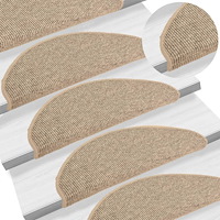 vidaXL Trappstegsmattor självhäftande 15 st mörk beige 65x21x4 cm