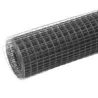 vidaXL Hönsnät stål med PVC-beläggning 25x1,5 m grå