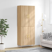 vidaXL Högskåp sonoma-ek 69,5x34x180 cm konstruerat trä