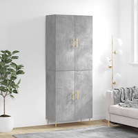 vidaXL Högskåp betonggrå 69,5x34x180 cm konstruerat trä