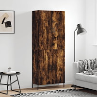 vidaXL Högskåp rökfärgad ek 69,5x34x180 cm konstruerat trä