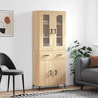 vidaXL Högskåp sonoma-ek 69,5x34x180 cm konstruerat trä