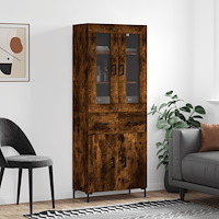 vidaXL Högskåp rökfärgad ek 69,5x34x180 cm konstruerat trä