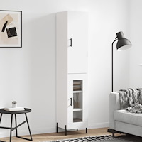 vidaXL Högskåp vit 34,5x34x180 cm konstruerat trä