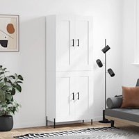 vidaXL Högskåp vit 69,5x34x180 cm konstruerat trä