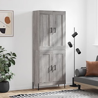 vidaXL Högskåp Grå Sonoma 69,5x34x180 cm konstruerat trä