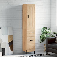 vidaXL Högskåp sonoma-ek34,5x34x180 cm konstruerat trä