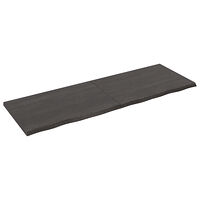 vidaXL Bänkskiva badrum mörkbrun 180x60x(2-4) cm behandlat massivt trä