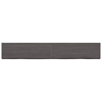 vidaXL Bänkskiva badrum mörkbrun 180x40x(2-4) cm behandlat massivt trä