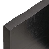 vidaXL Bänkskiva badrum mörkbrun 180x40x(2-4) cm behandlat massivt trä