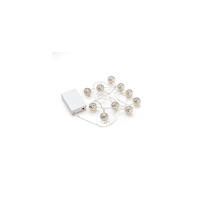 KONSTSMIDE Ljusslinga 10 varmvit LED silver 0,9m