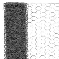 vidaXL Hönsnät stål med PVC-beläggning 25x0,5 m grå