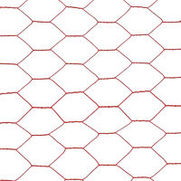 vidaXL Hönsnät stål med PVC-beläggning 25x1 m röd