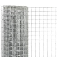 vidaXL Hönsnät galvaniserat stål 25x1,5 m silver