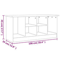 vidaXL Skobänk ALTA 100x35x45 cm massiv furu