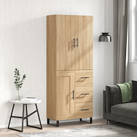 vidaXL Högskåp sonoma-ek 69,5x34x180 cm konstruerat trä