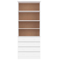 vidaXL Bokhylla med lådor ALTA 77x35x186,5 cm vit massiv furu