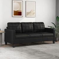 vidaXL 3-sitssoffa svart 180 cm konstläder
