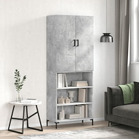 vidaXL Högskåp betonggrå 69,5x34x180 cm konstruerat trä