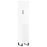 vidaXL Högskåp vit högglans 34,5x34x180 cm konstruerat trä